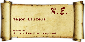 Major Elizeus névjegykártya